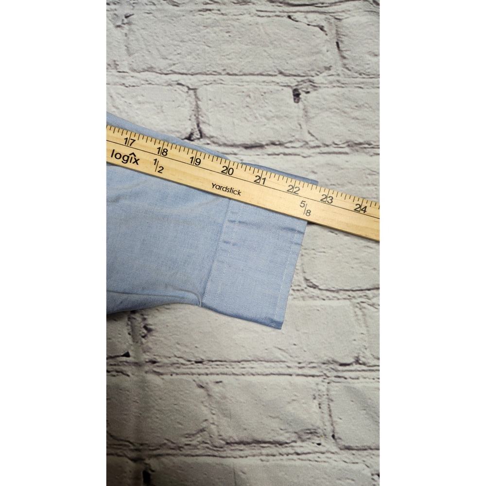 Brooks Brothers Traditional Fit Chambray Stripe Contrast Collar Shirt 17-33 - Picture 8 of 9